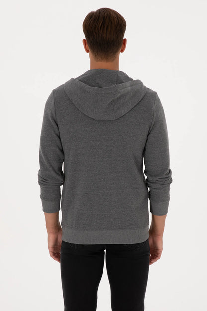 U.S. Polo Assn._Anthracite Mela_Anthracite Mela Zip Up Hoodie_G081SZ0820 2226461_VR081_05