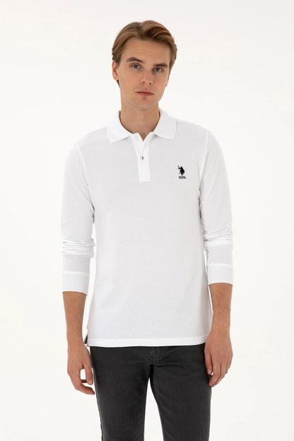 U.S. Polo Assn._White_White Long Sleeve Polo Shirt_G081SZ0820 2226497_VR013_03