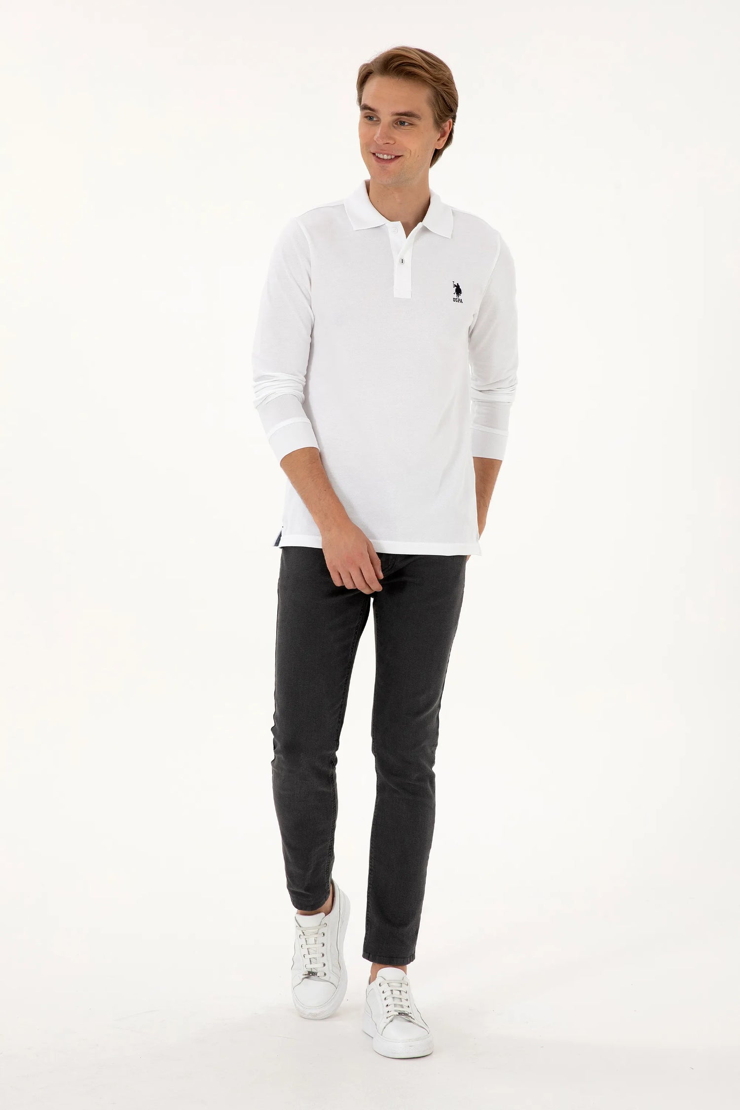 U.S. Polo Assn._White_White Long Sleeve Polo Shirt_G081SZ0820 2226497_VR013_04