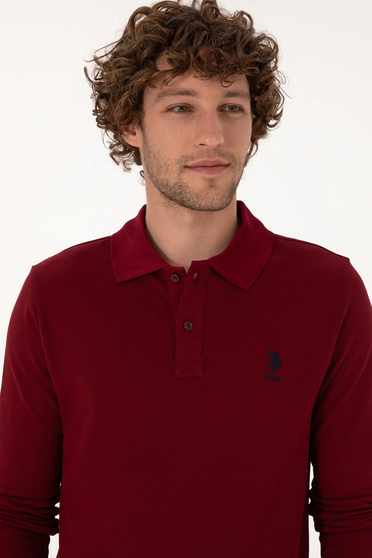 U.S. Polo Assn. Bordeaux Men Bordeaux Long Sleeve PiquŽ Polo Shirt SKU: G081SZ0820 2226497_VR014 Image 02
