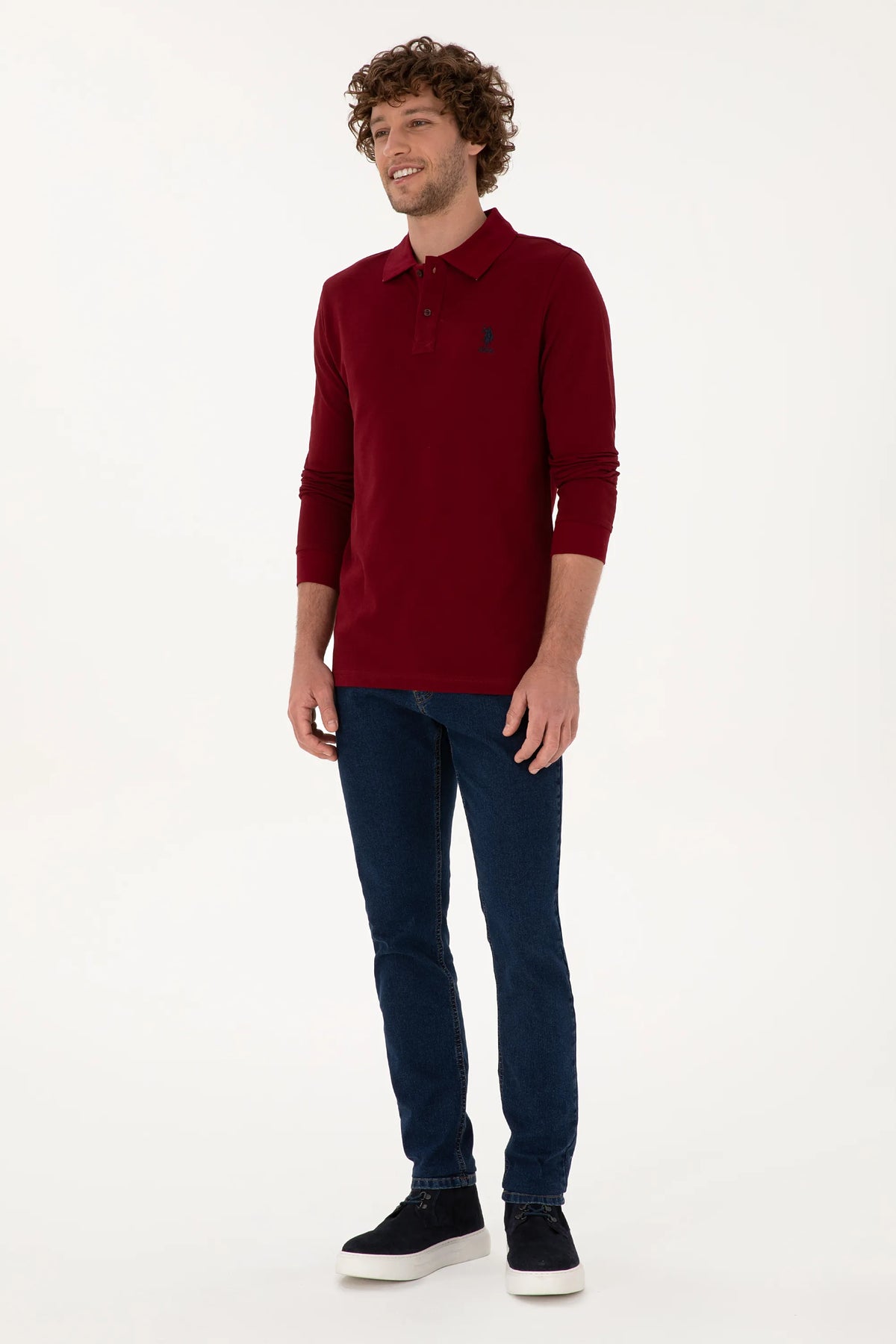 U.S. Polo Assn. Bordeaux Men Bordeaux Long Sleeve PiquŽ Polo Shirt SKU: G081SZ0820 2226497_VR014 Image 04
