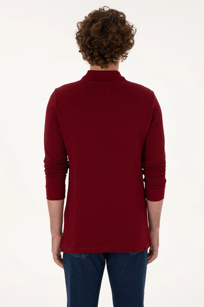 U.S. Polo Assn. Bordeaux Men Bordeaux Long Sleeve PiquŽ Polo Shirt SKU: G081SZ0820 2226497_VR014 Image 05