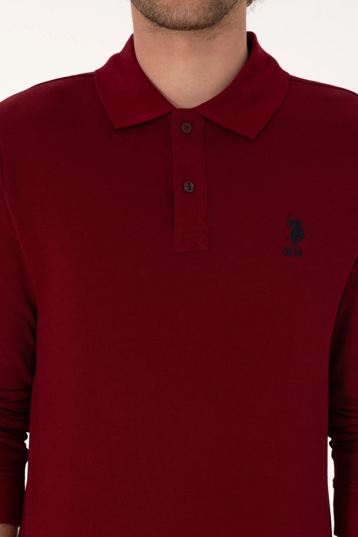 U.S. Polo Assn. Bordeaux Men Bordeaux Long Sleeve PiquŽ Polo Shirt SKU: G081SZ0820 2226497_VR014 Image 06