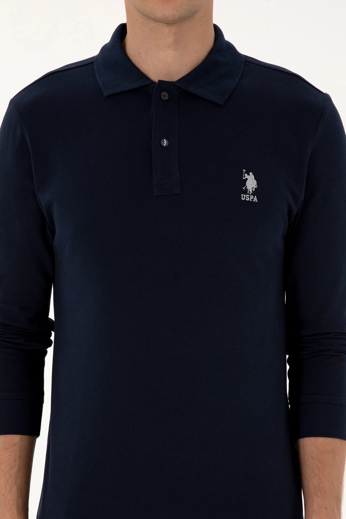 U.S. Polo Assn. Navy Men Navy Long Sleeve PiquŽ Polo Shirt SKU: G081SZ0820 2226497_VR033 Image 06