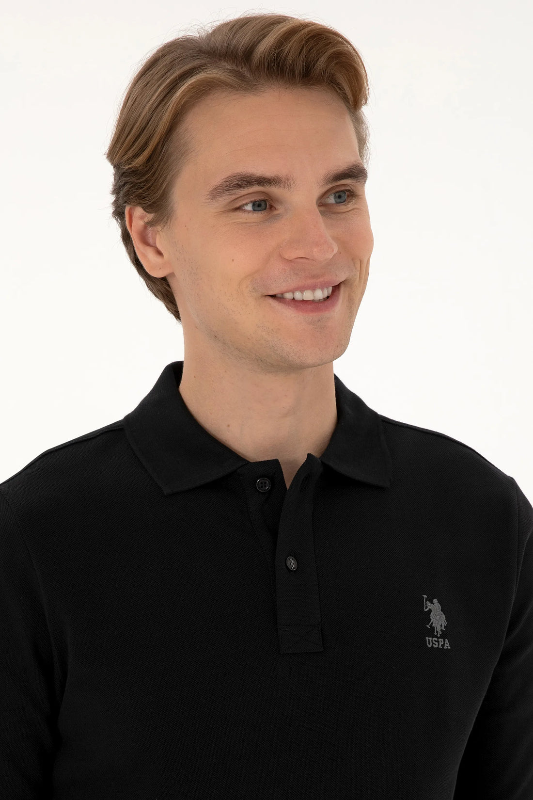 U.S. Polo Assn._Black_Black Long Sleeve Polo Shirt_G081SZ0820 2226497_VR046_02