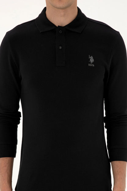 U.S. Polo Assn._Black_Black Long Sleeve Polo Shirt_G081SZ0820 2226497_VR046_06
