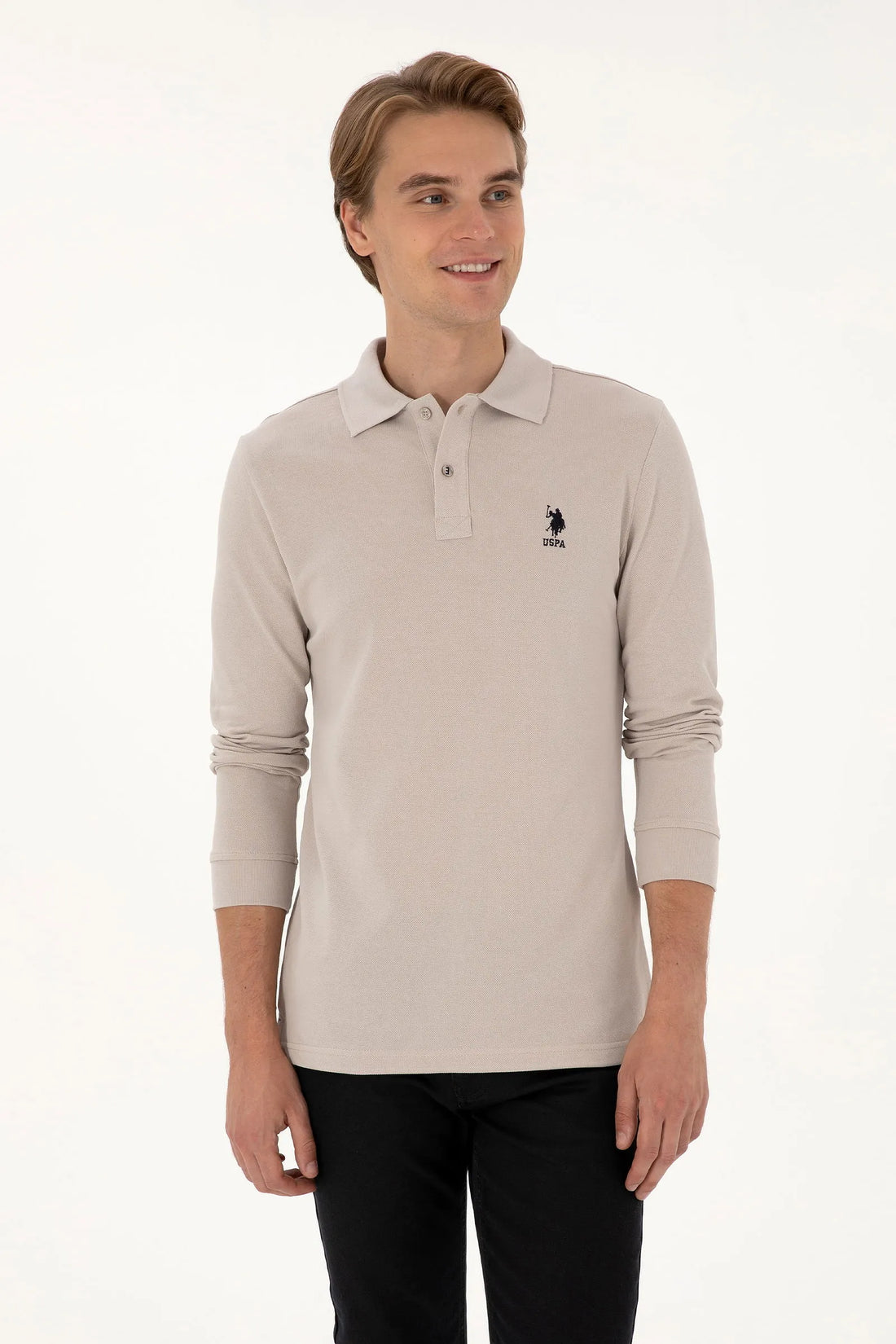 U.S. Polo Assn._Stone_Stone Polo Shirt_G081SZ0820 2226497_VR049_01