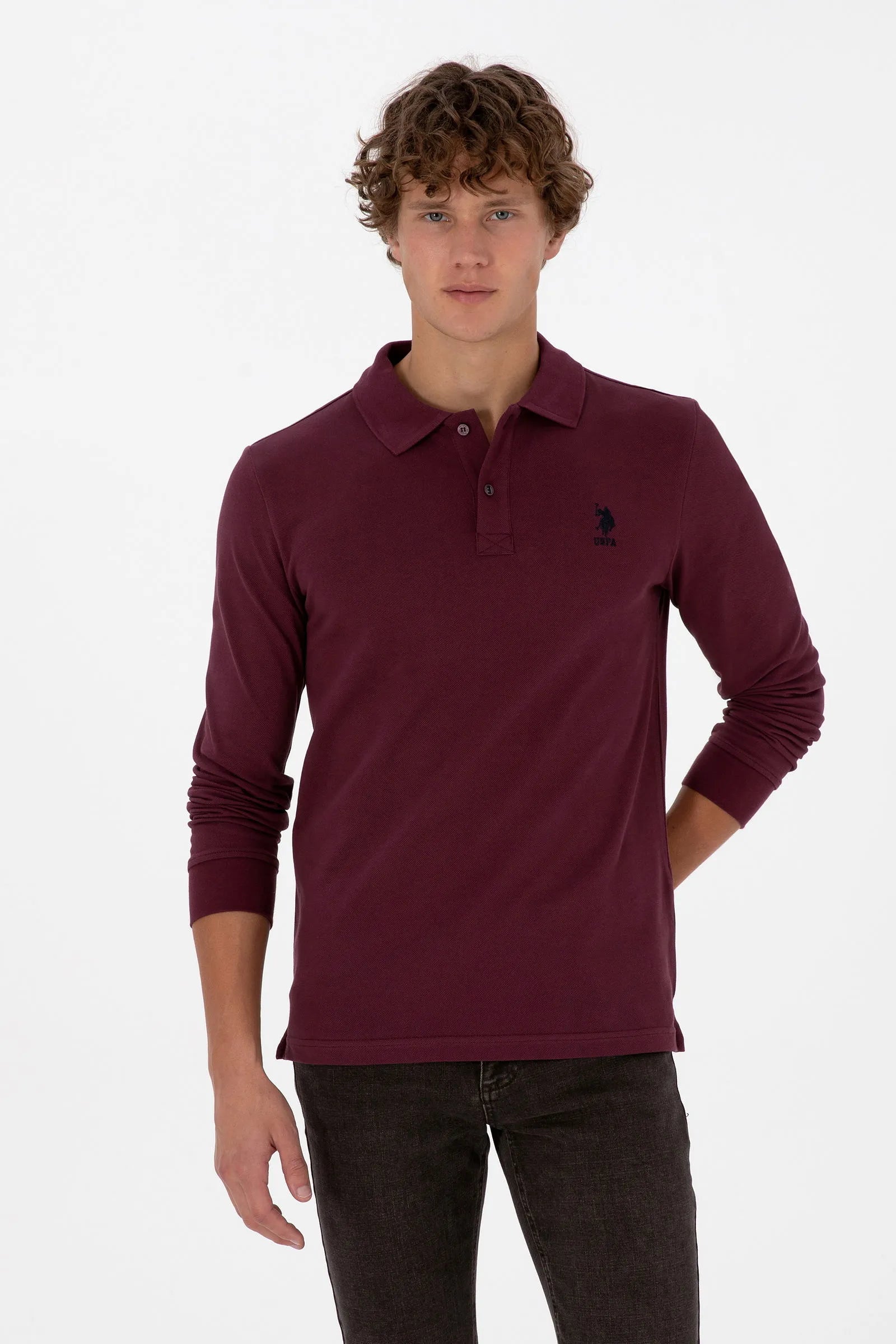 U.S. Polo Assn._New Plum_New Plum Long Sleeve Polo Shirt_G081SZ0820 2226497_VR177_01