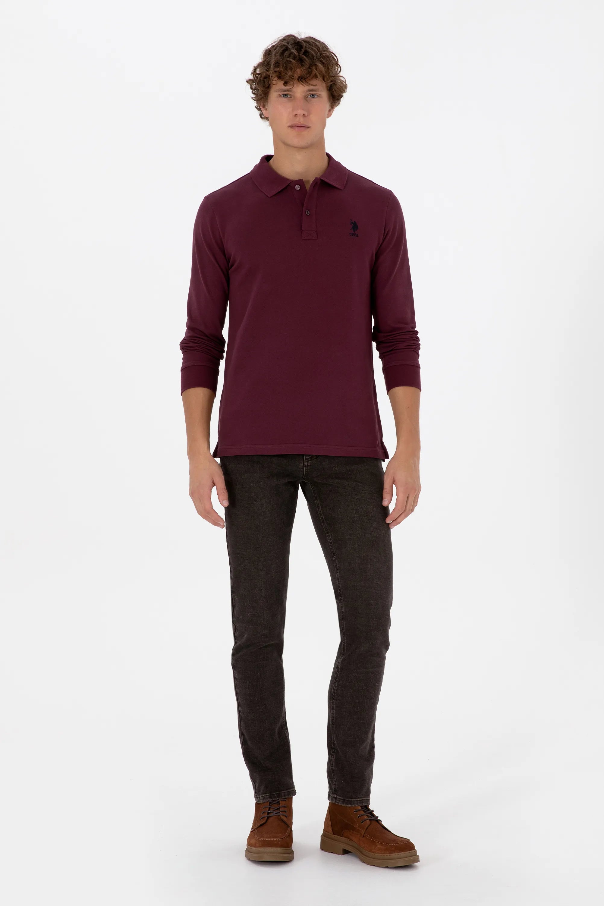 U.S. Polo Assn._New Plum_New Plum Long Sleeve Polo Shirt_G081SZ0820 2226497_VR177_04