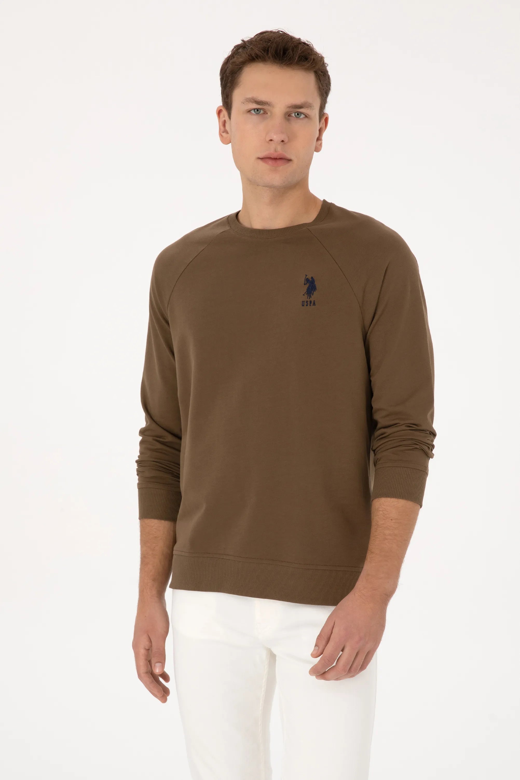 U.S. Polo Assn._Khaki_Khaki Sweatshirt With Logo_G081SZ0820 2231755_VR027_03