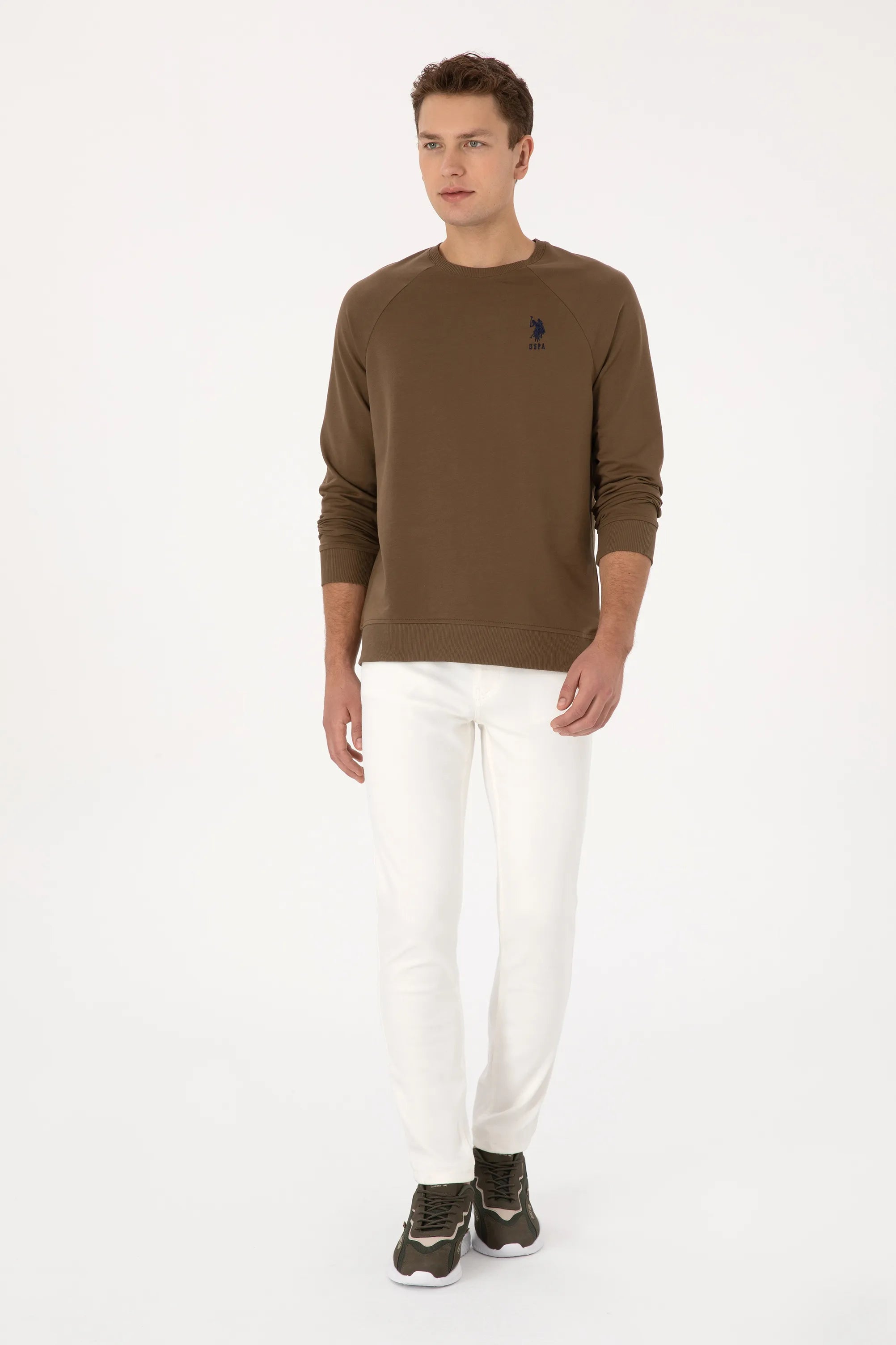 U.S. Polo Assn._Khaki_Khaki Sweatshirt With Logo_G081SZ0820 2231755_VR027_04