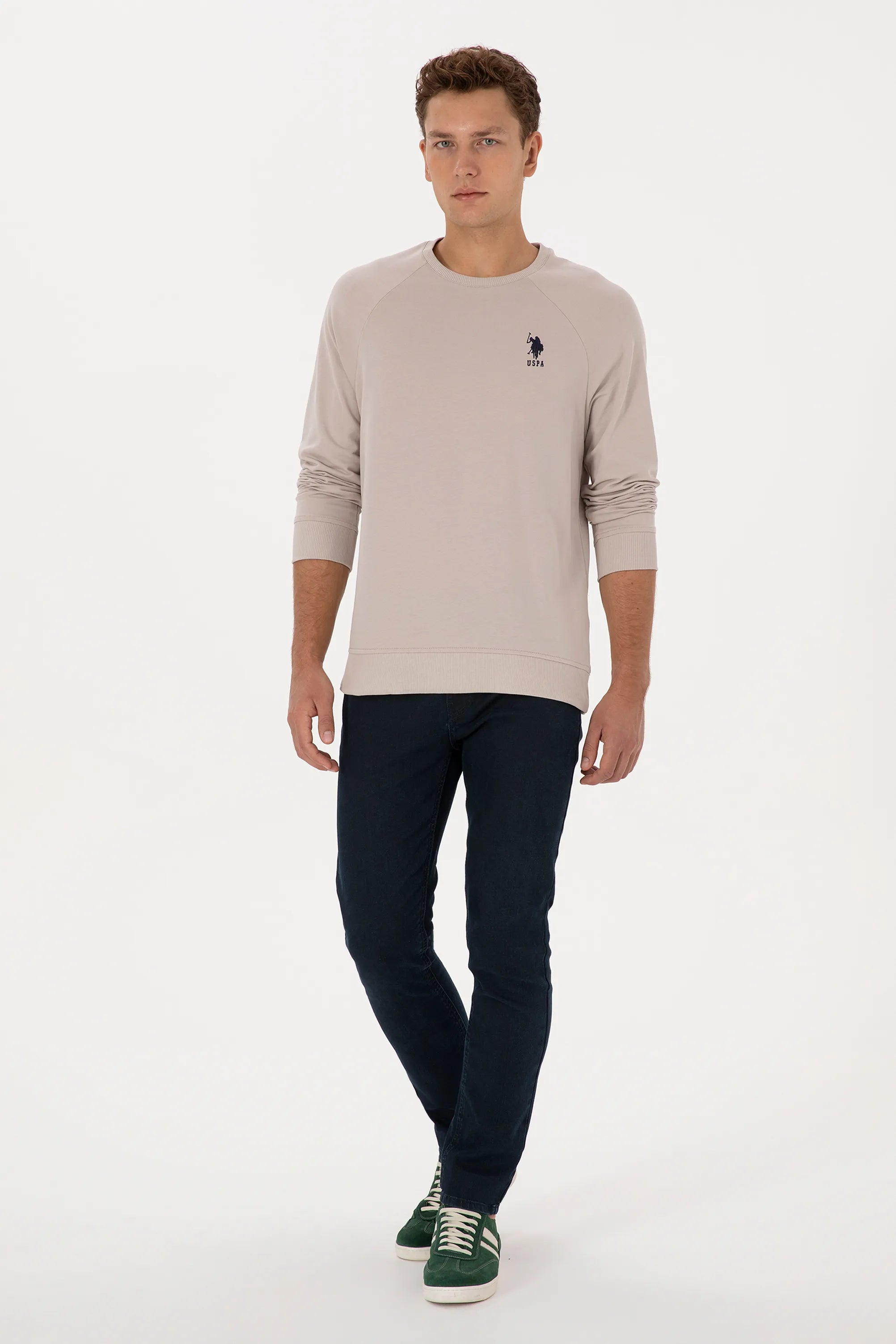 U.S. Polo Assn._Stone_Stone Sweatshirt With Logo_G081SZ0820 2231755_VR049_04