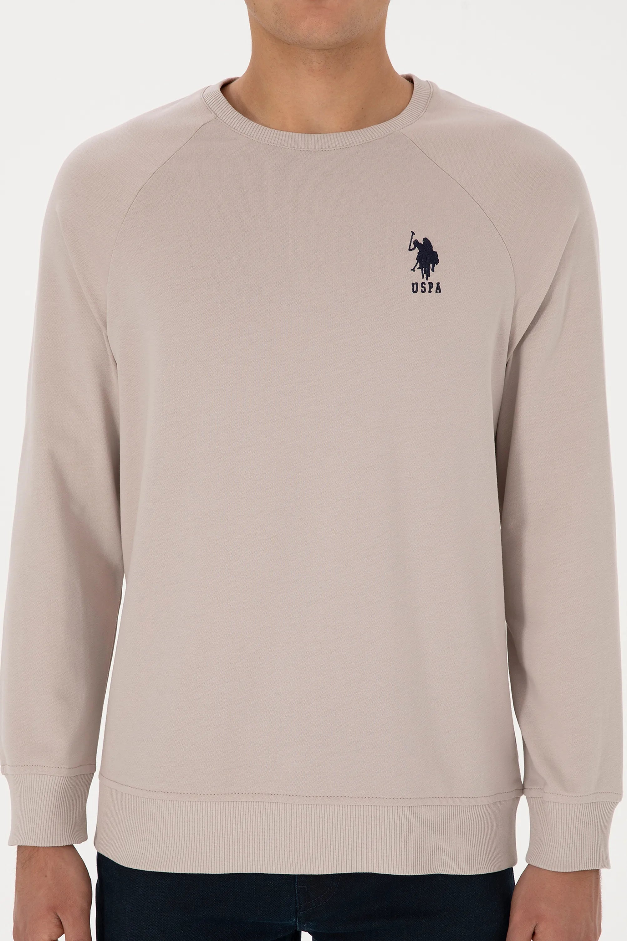U.S. Polo Assn._Stone_Stone Sweatshirt With Logo_G081SZ0820 2231755_VR049_06