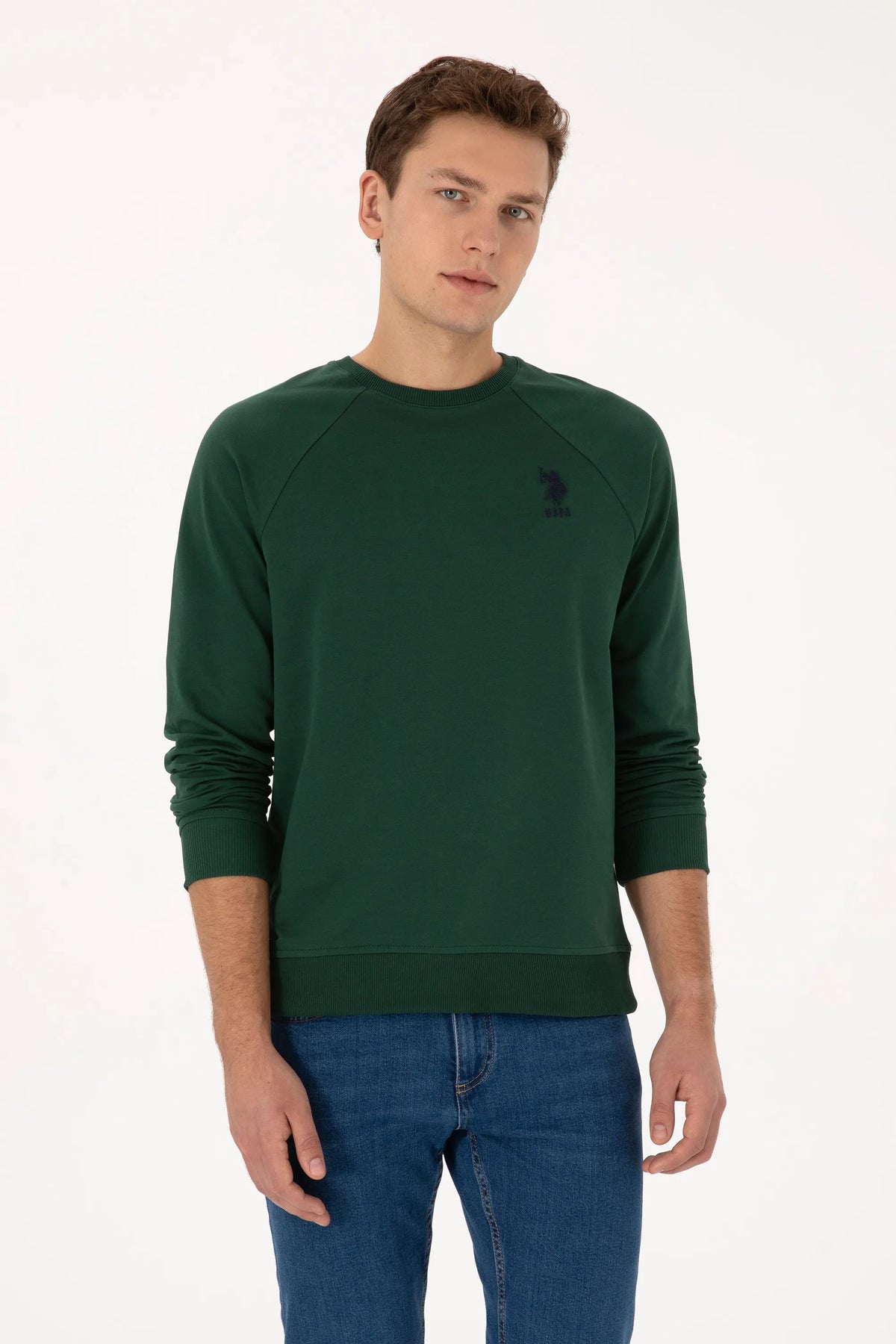 U.S. Polo Assn. Dark Green Men Dark Green Crew Neck Sweatshirt SKU: G081SZ0820 2231755_VR079 Image 03