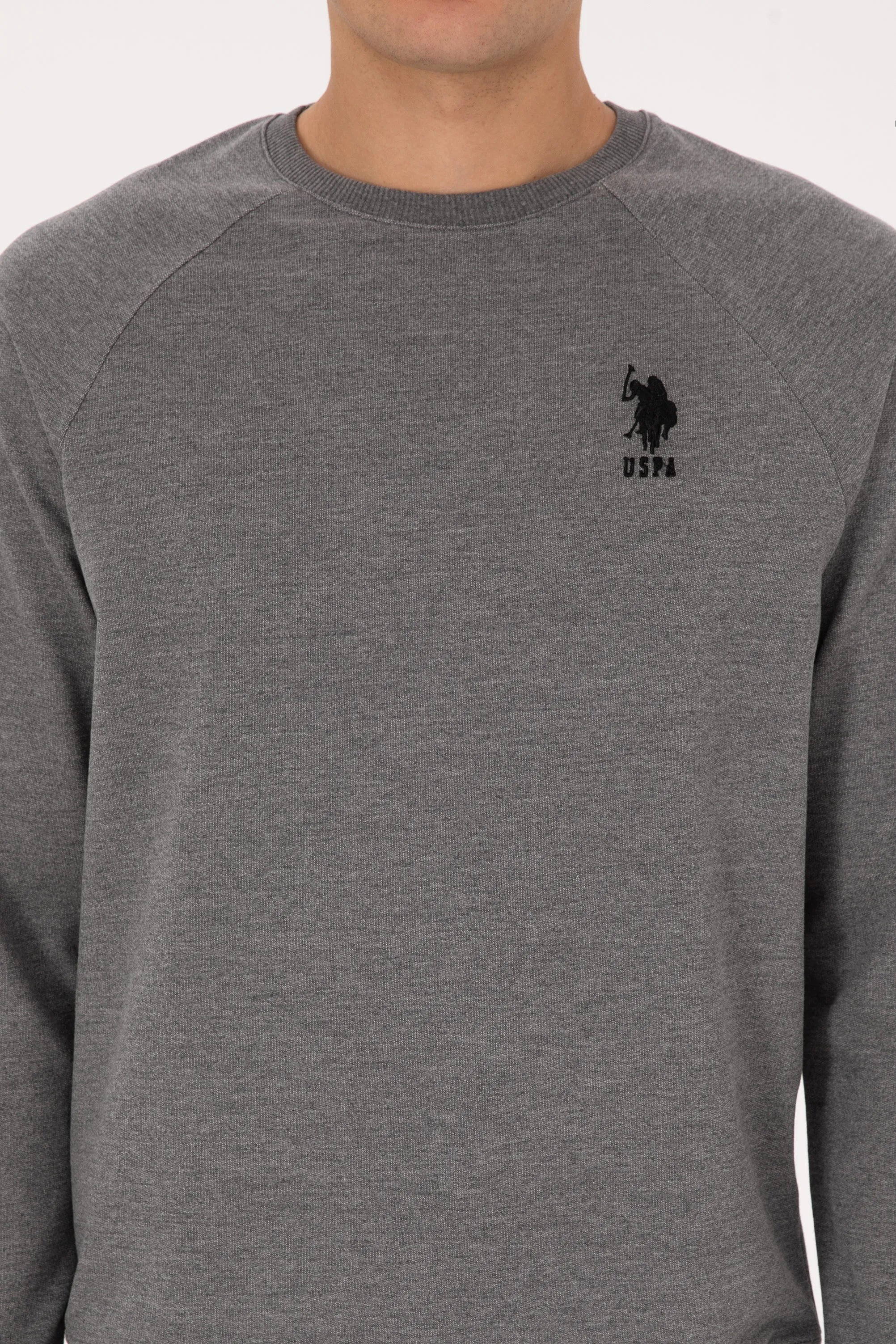U.S. Polo Assn._Anthracite Mela_Anthracite Mela Sweatshirt With Logo_G081SZ0820 2231755_VR081_06