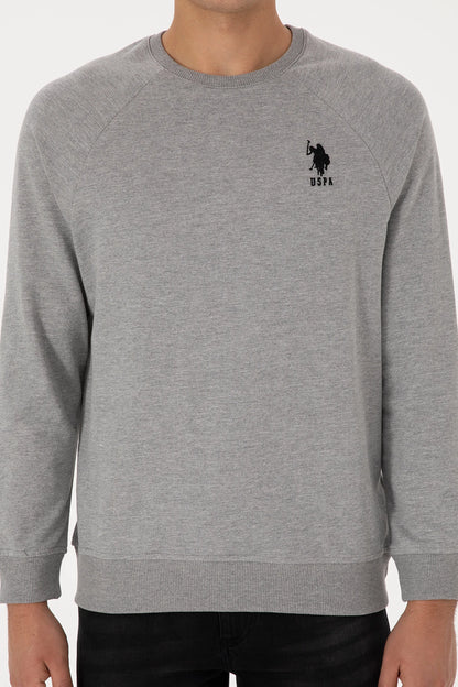 U.S. Polo Assn. Grey Melange Men Grey Melange Crew Neck Sweatshirt SKU: G081SZ0820 2231755_VR086 Image 06
