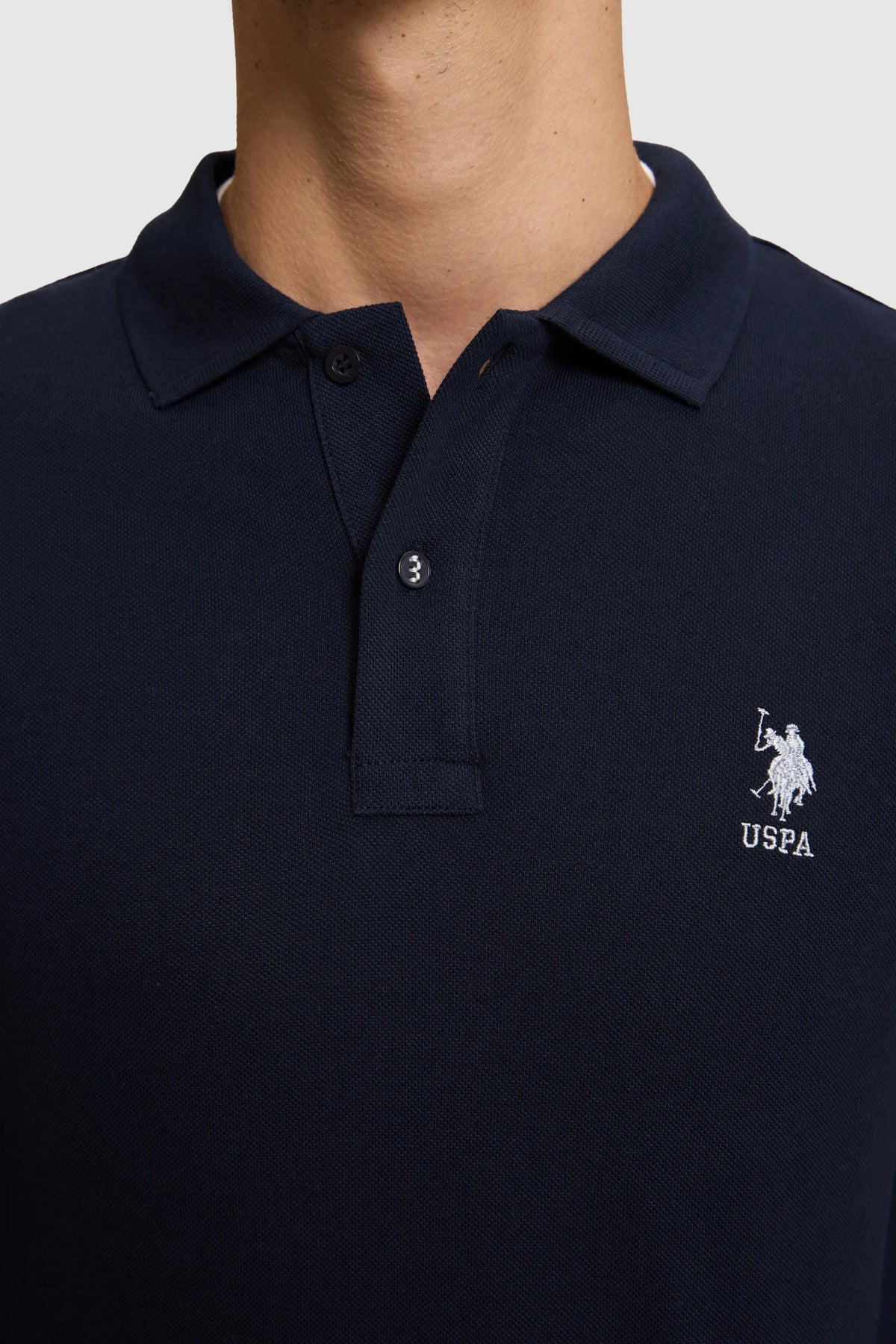 U.S. Polo Assn. Navy Men Navy Long Sleeve Cotton Polo Shirt SKU: G081SZ0820 PU-13485_VR033 Image 06