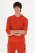 Orange Sweatshirt With Embossed &