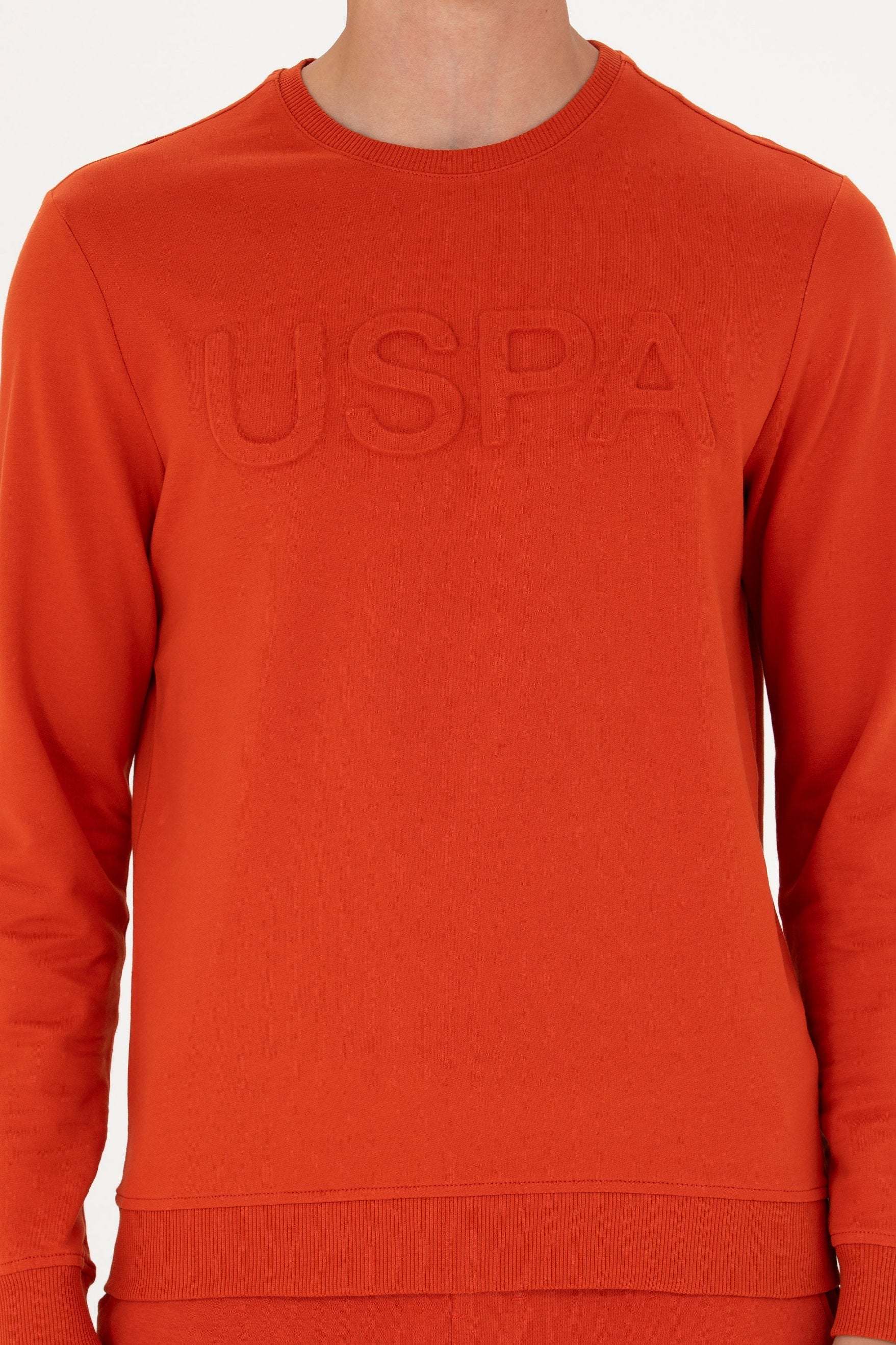 Orange Sweatshirt With Embossed &