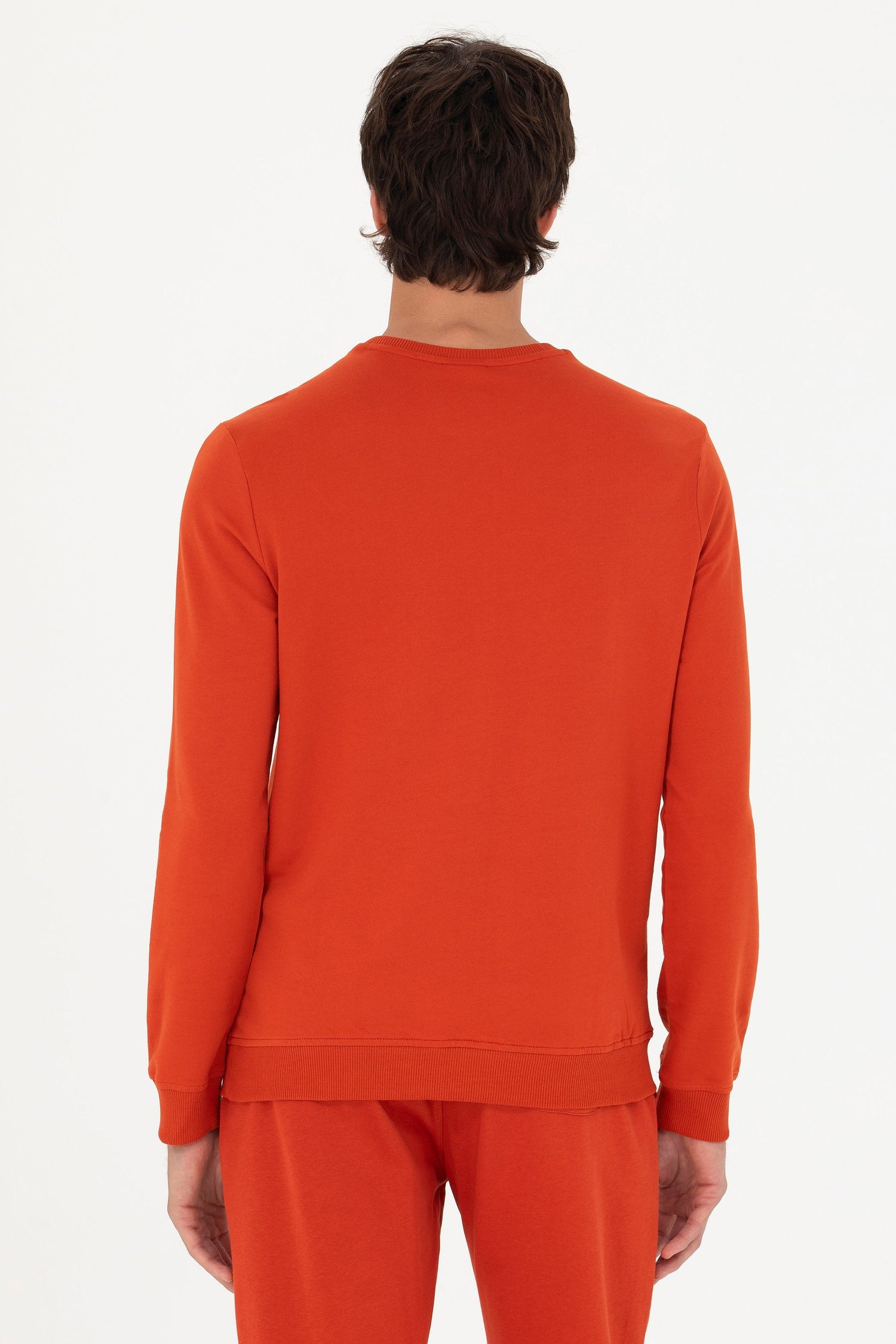 Orange Sweatshirt With Embossed &