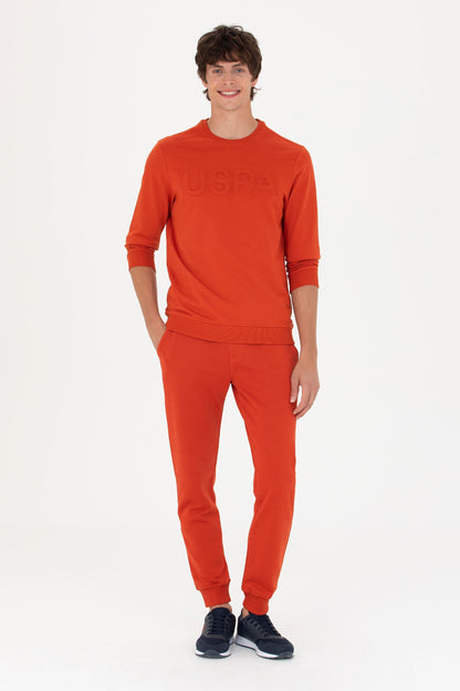 Orange Sweatshirt With Embossed &