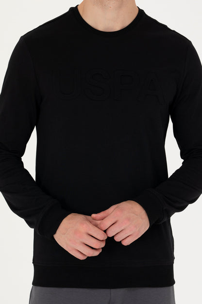 Black Sweatshirt With Embossed &