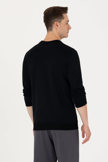 Black Sweatshirt With Embossed &