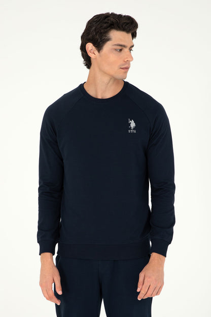 Navy Blue Sweatshirt with Logo_G081SZ0820 1926848_VR033_01