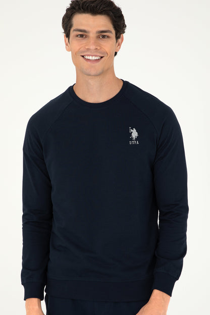 Navy Blue Sweatshirt with Logo_G081SZ0820 1926848_VR033_03