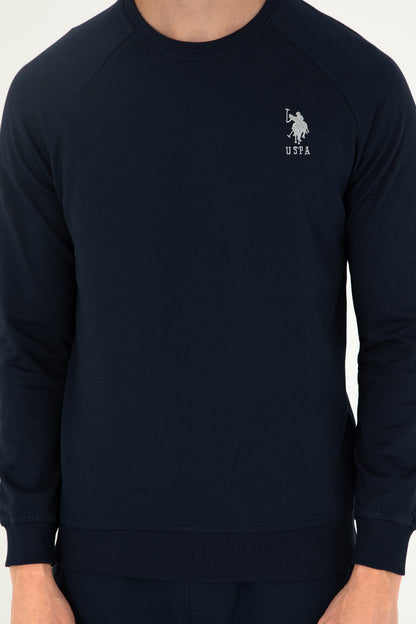 Navy Blue Sweatshirt with Logo_G081SZ0820 1926848_VR033_06