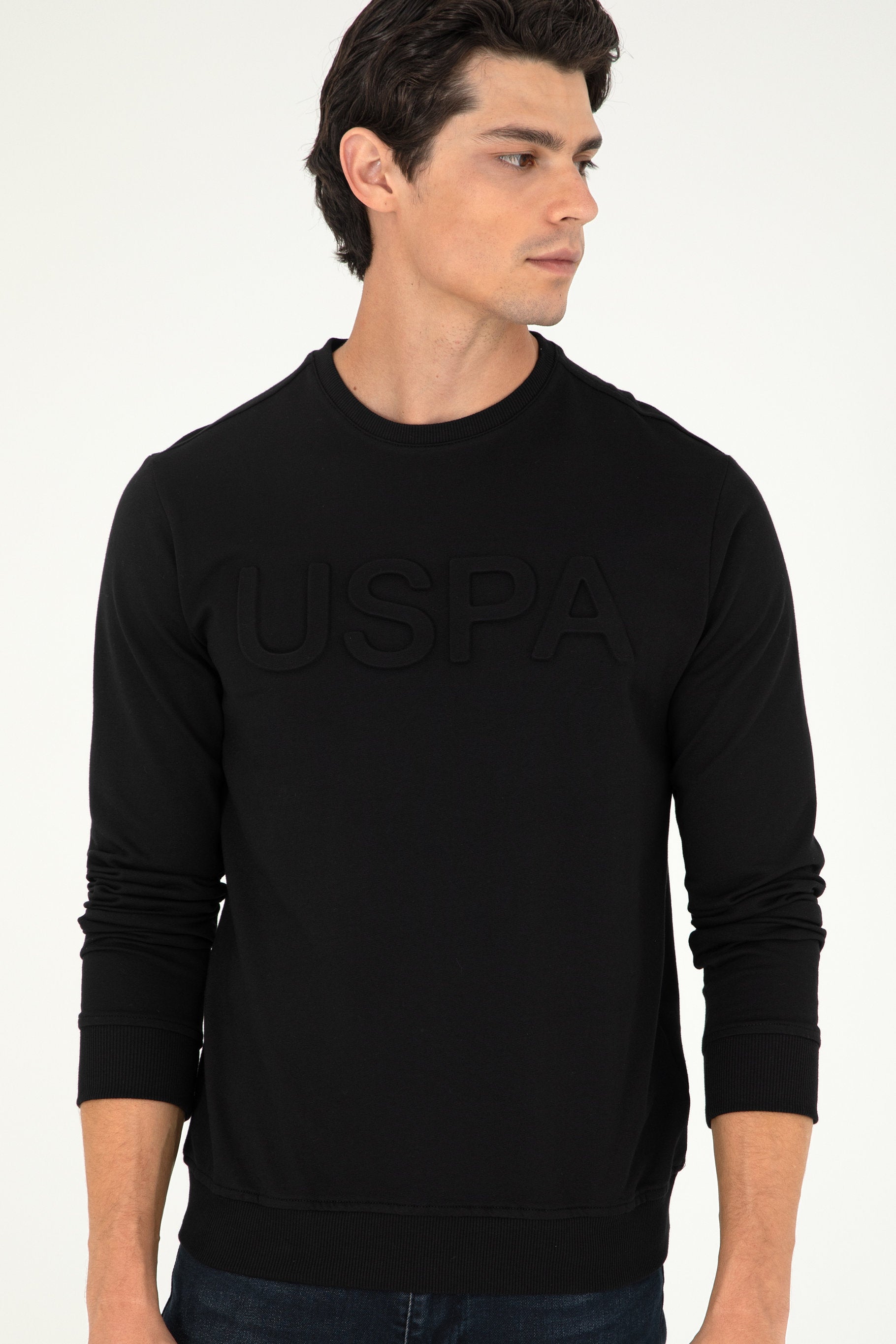 Black Sweatshirt with Uspa Logo_G081SZ0820 1926931_VR046_03