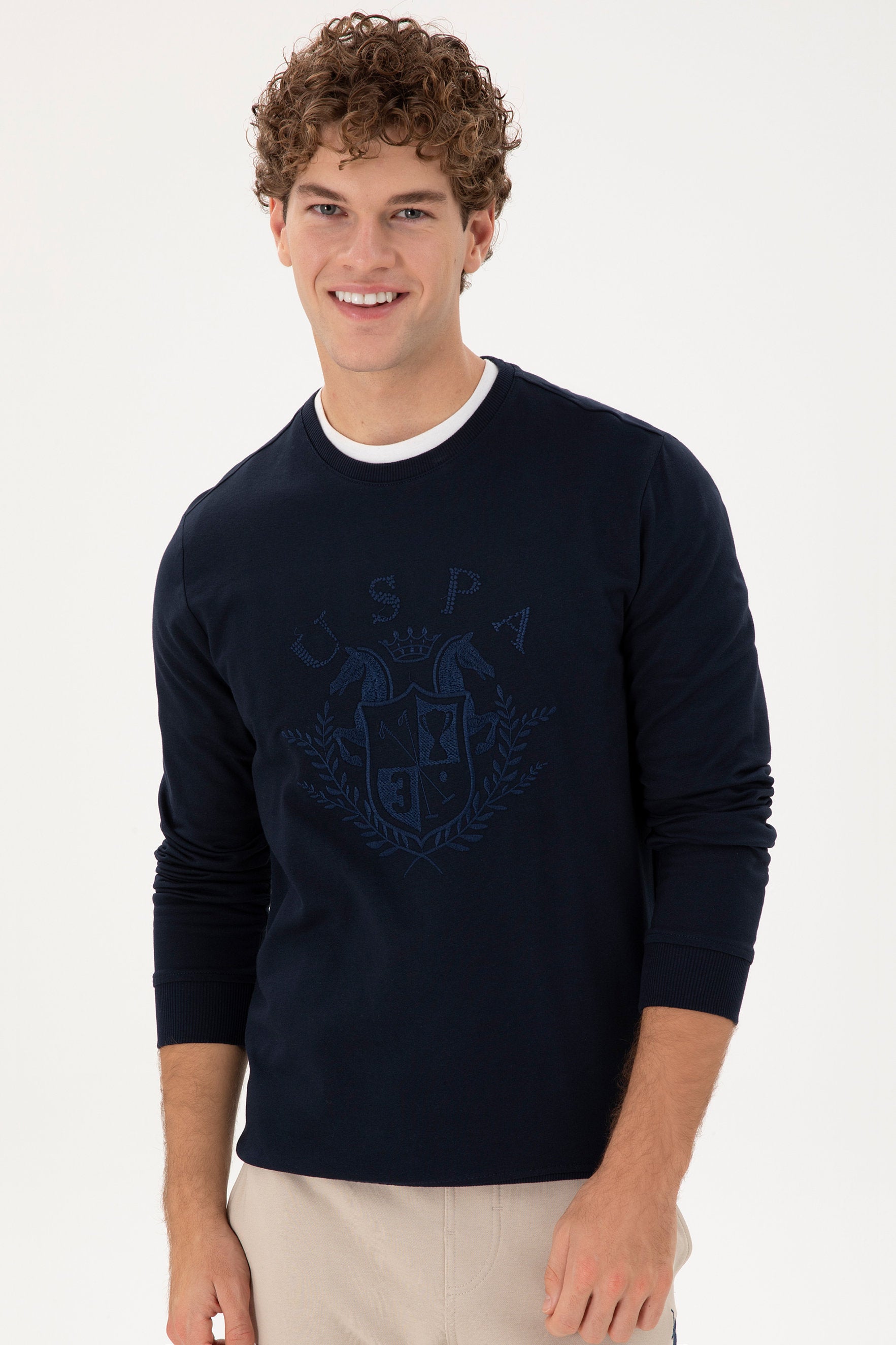 Blue Round Neck Pullover_G081SZ0820 1945650_VR033_03