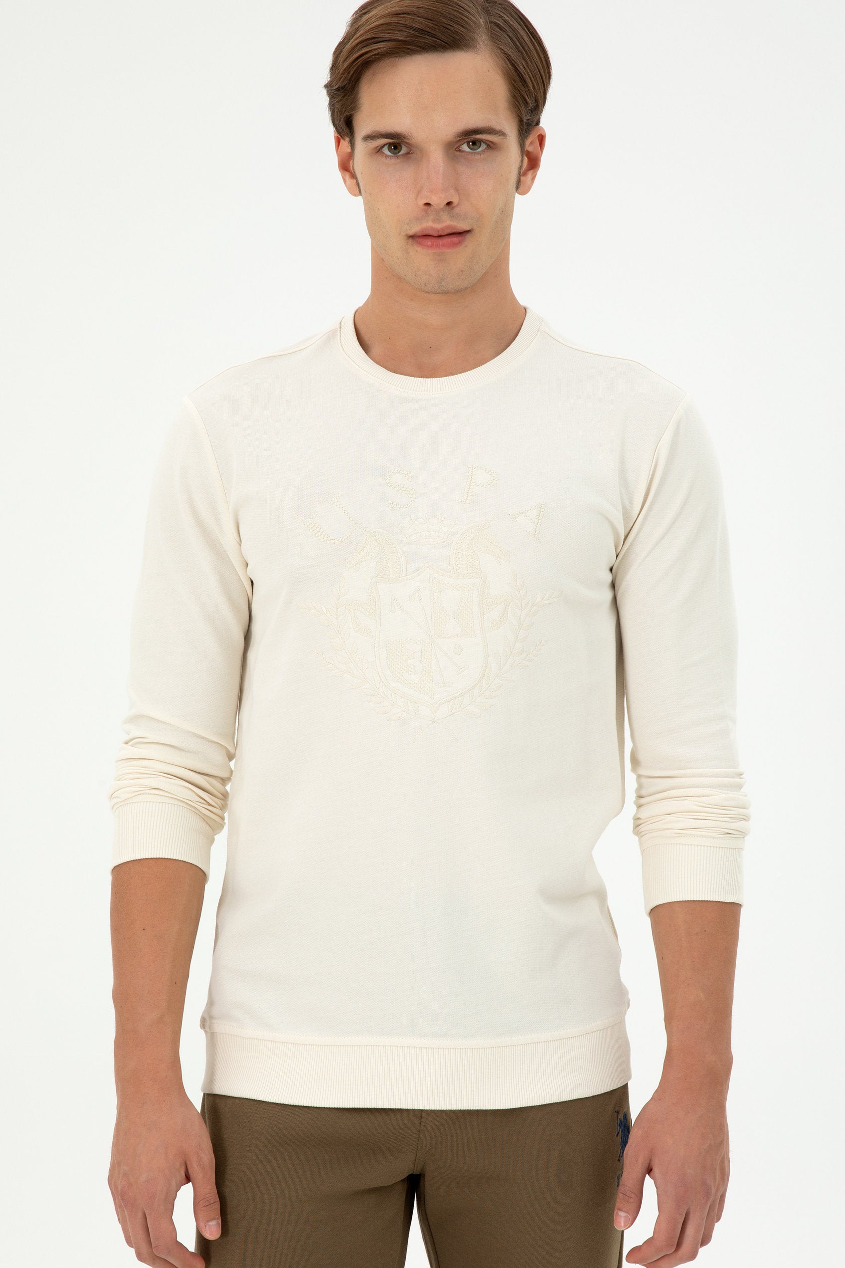 Beige Round Neck Pullover_G081SZ0820 1945650_VR071_03