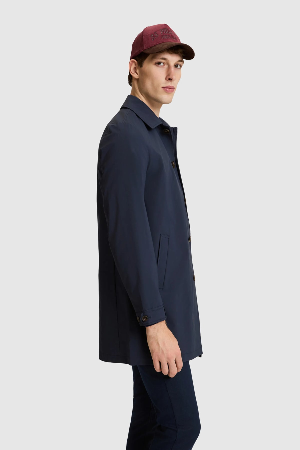 U.S. Polo Assn. Navy Men Navy Single Breasted Car Coat SKU: G081SZ0KS0 PU-14723_VR033 Image 03