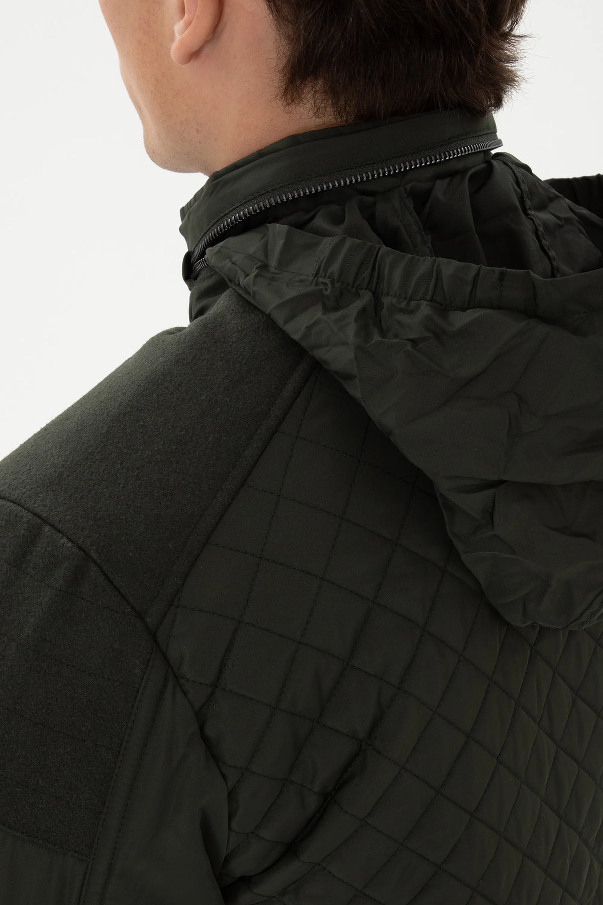 U.S. Polo Assn. Dark Green Men Dark Green Diamond Quilted Stand Collar Puffer Jacket SKU: G081SZ0MS0 2248735_VR079 Image 06