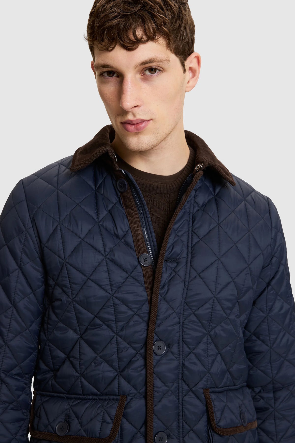 U.S. Polo Assn. Navy Men Navy Diamond Quilted Barn Puffer Jacket SKU: G081SZ0MS0 PU-13212_VR033 Image 02
