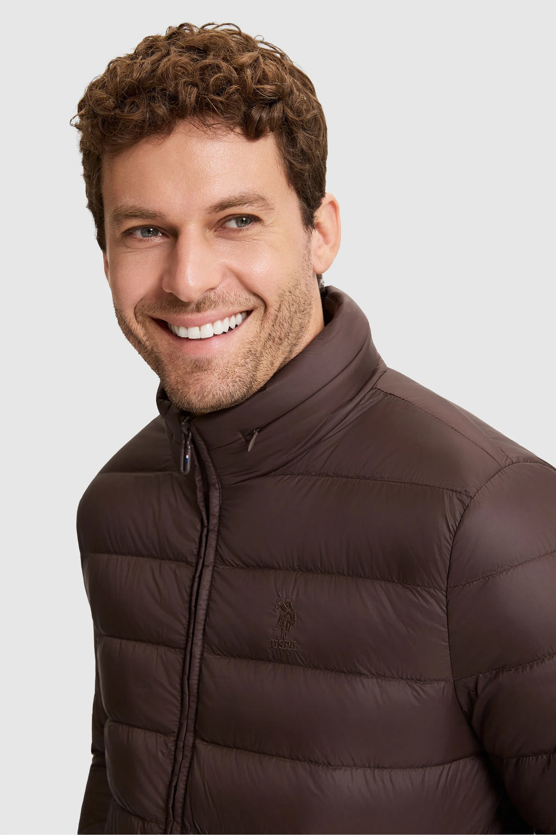 U.S. Polo Assn. Dark Brown Men Dark Brown Padded Down Puffer Jacket SKU: G081SZ0MS0 PU-13217_VR084 Image 02