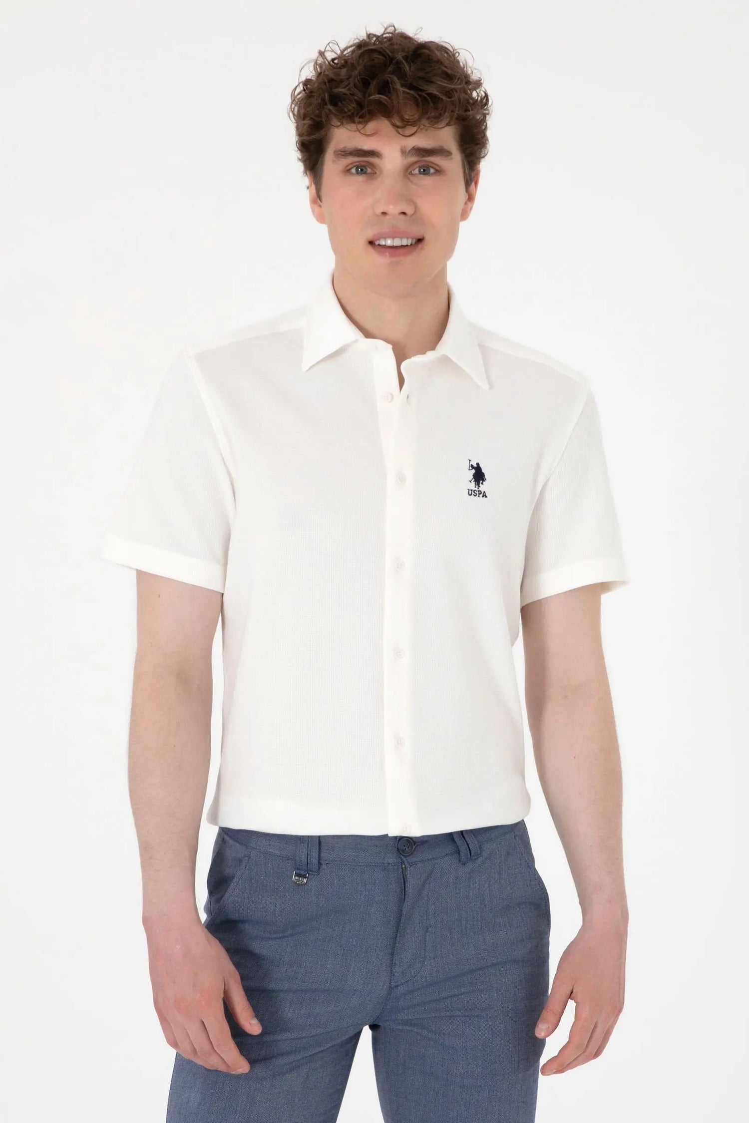 U.S. Polo Assn._White Knitting Shirt_G081SZ0OG0 2107629_VR013_01