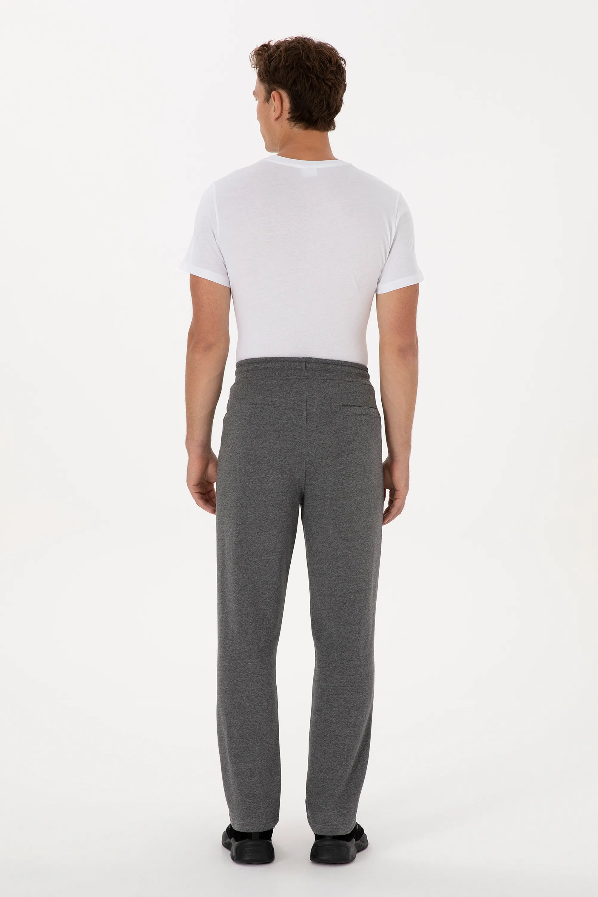 U.S. Polo Assn._Anthracite Mela_Anthracite Mela Sweatpants With Logo_G081SZ0OP0 2225561_VR081_04