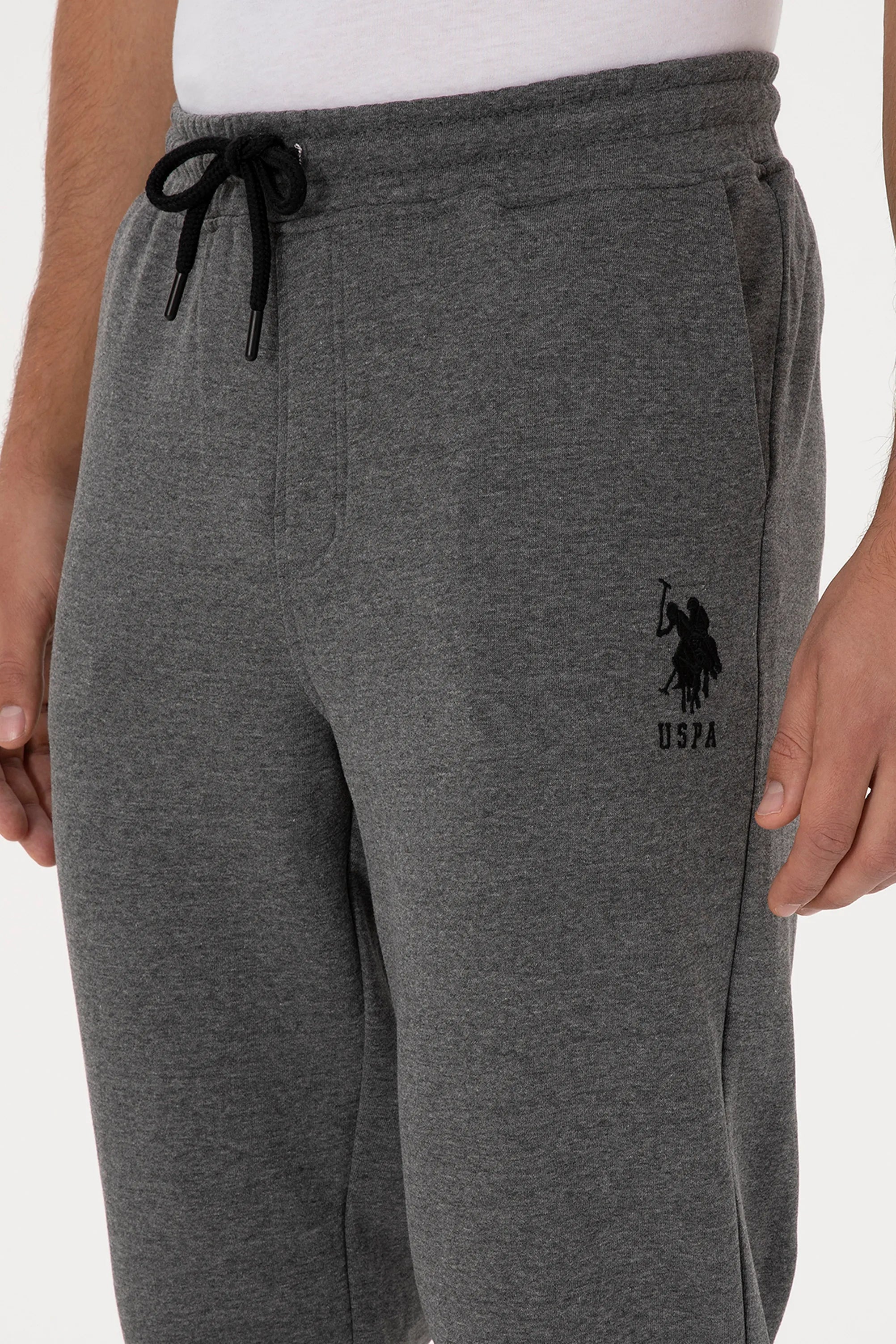 U.S. Polo Assn._Anthracite Mela_Anthracite Mela Sweatpants With Logo_G081SZ0OP0 2225561_VR081_05