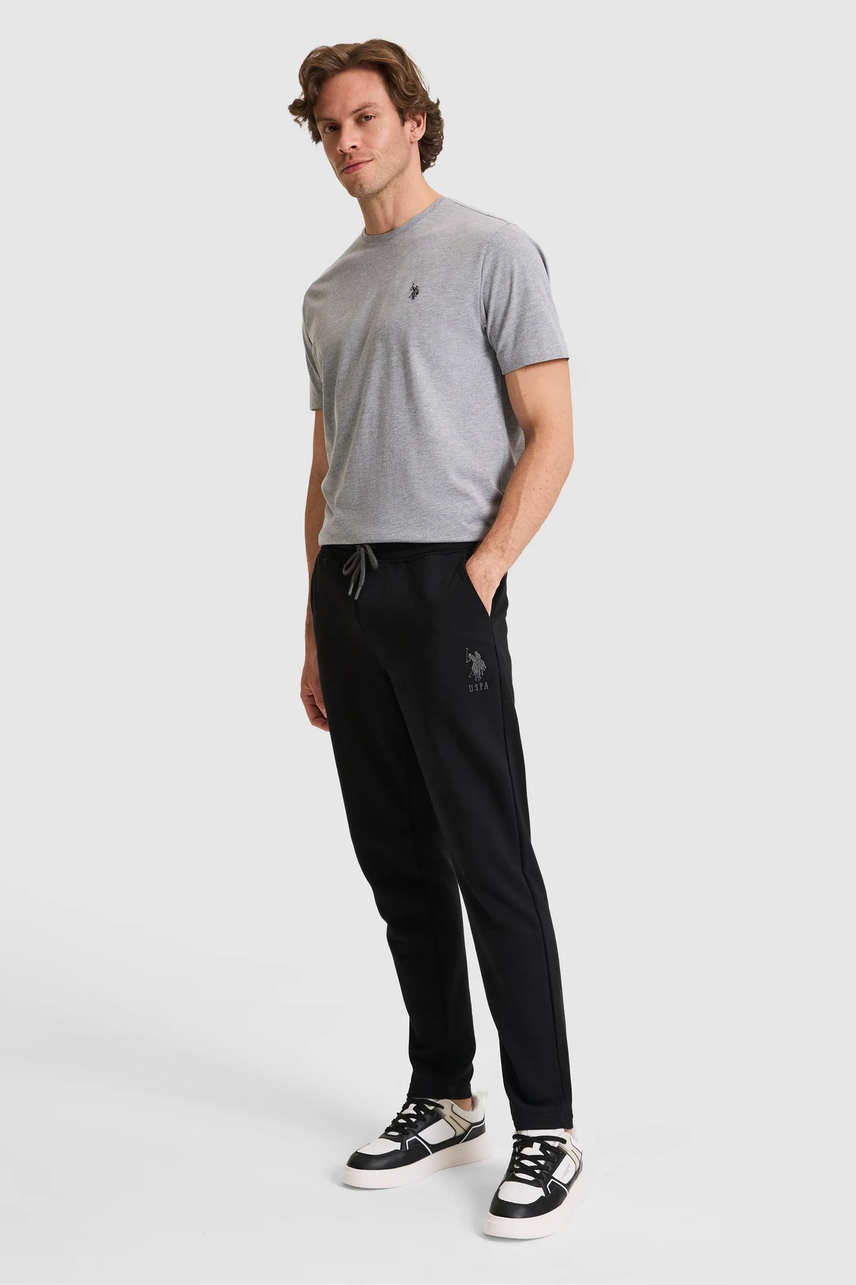 U.S. Polo Assn. Black Men Black Straight Leg Jersey Sweatpants SKU: G081SZ0OP0 PU-8758_VR046 Image 03