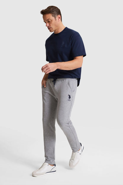 U.S. Polo Assn. Grey Melange Men Grey Melange Cuffed Jersey Sweatpants SKU: G081SZ0OP0 PU-8758_VR086 Image 03