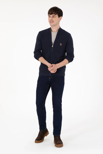 U.S. Polo Assn. Navy Men Navy Zip Through Knitted Cardigan SKU: G081SZ0TH0 1920466_VR033 Image 04