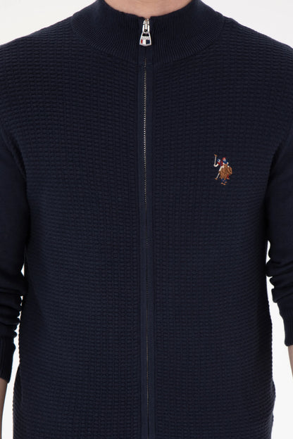 U.S. Polo Assn. Navy Men Navy Zip Through Knitted Cardigan SKU: G081SZ0TH0 1920466_VR033 Image 06