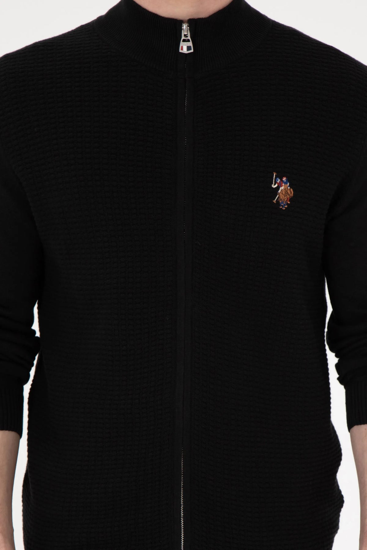 U.S. Polo Assn. Black Men Black Zip Through Knitted Cardigan SKU: G081SZ0TH0 1920466_VR046 Image 06