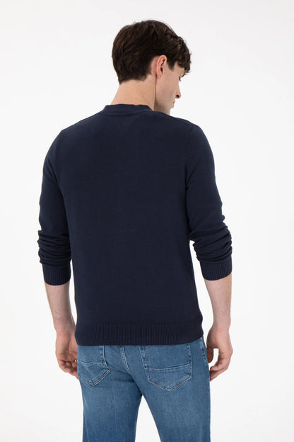 U.S. Polo Assn. Navy Men Navy Button Through V Neck Knitted Cardigan SKU: G081SZ0TH0 1920741_VR033 Image 05