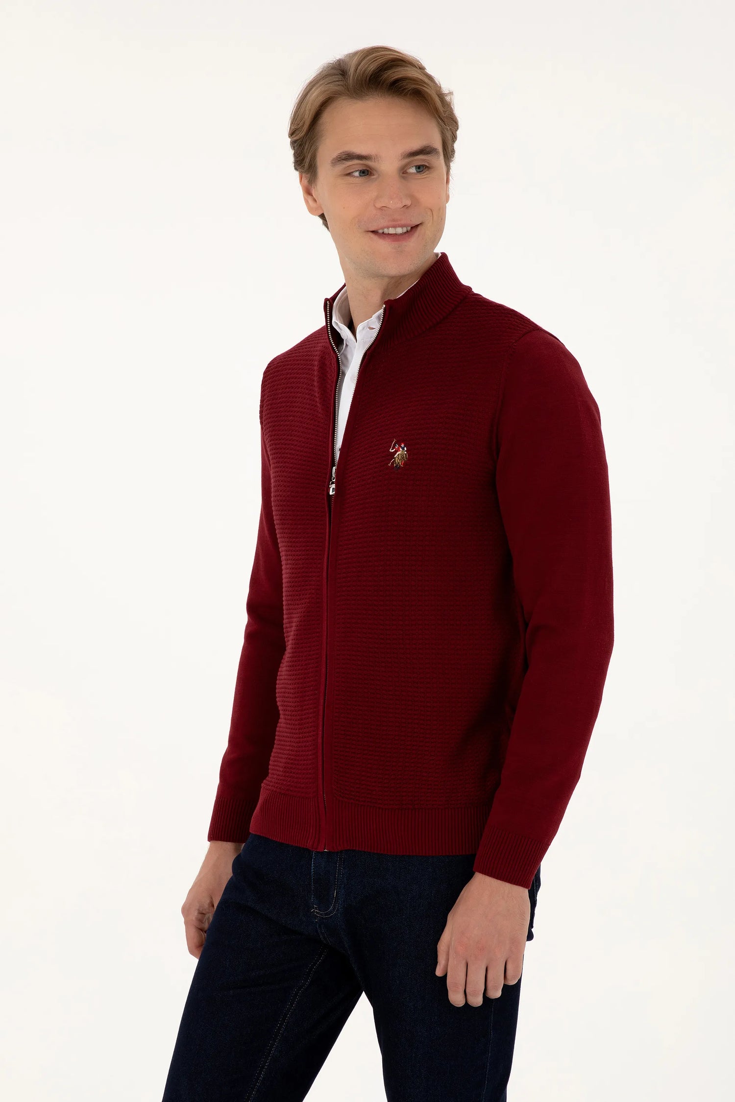 U.S. Polo Assn._Bordeaux_Bordeaux Zip Up Cardigan_G081SZ0TH0 2227188_VR014_03