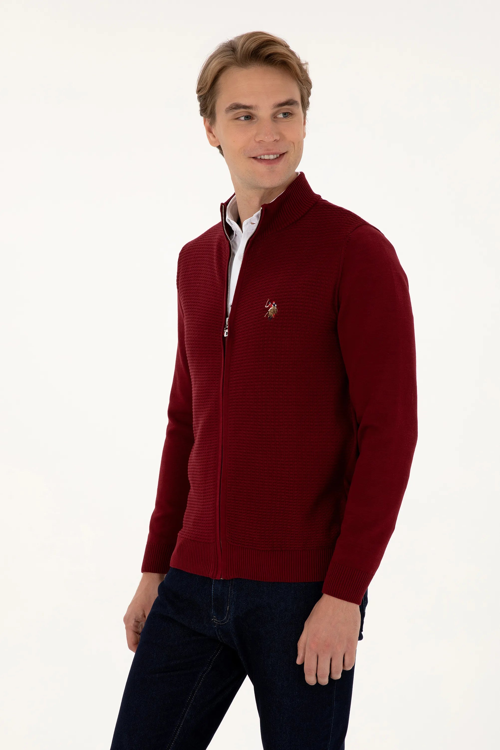 U.S. Polo Assn._Bordeaux_Bordeaux Zip Up Cardigan_G081SZ0TH0 2227188_VR014_03