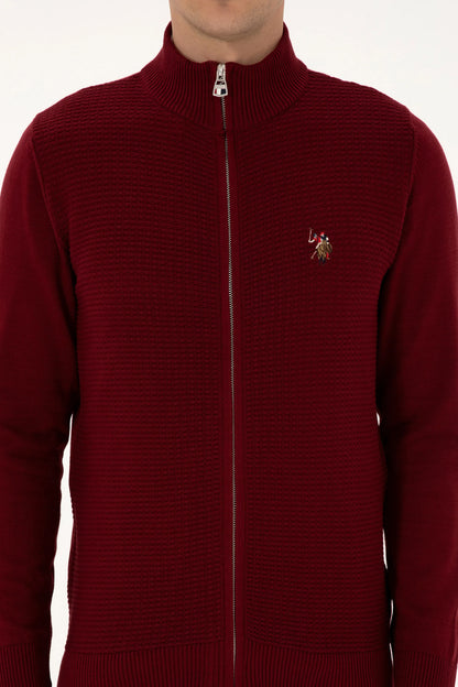 U.S. Polo Assn._Bordeaux_Bordeaux Zip Up Cardigan_G081SZ0TH0 2227188_VR014_06