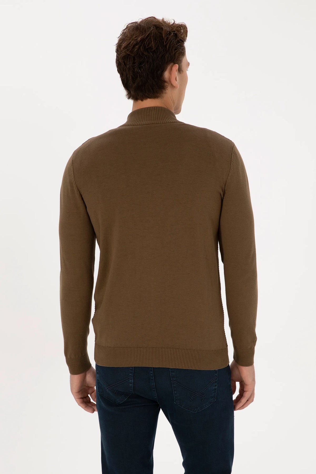 U.S. Polo Assn. Khaki Men Khaki Zip Through Knitted Cardigan SKU: G081SZ0TH0 2227188_VR027 Image 05